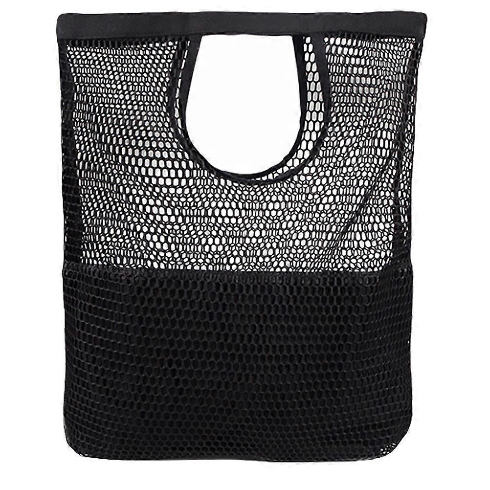 1pc High Capacity Portable Shopping Bag Mesh Design Beach Bag Tote Pouch