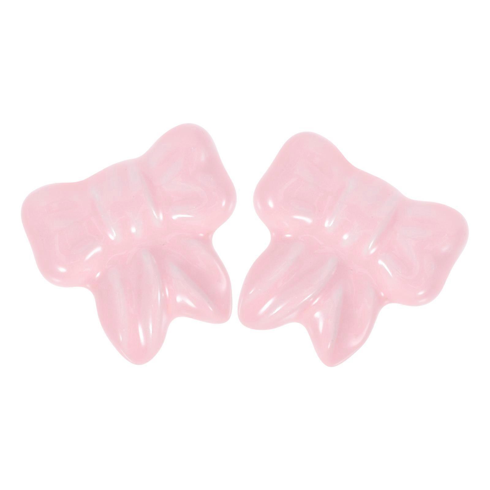 Nursery Drawer Handles Bow Shaped Ceramic ChildFriendly Design For Wardrobe And Cabinets 2Pcs