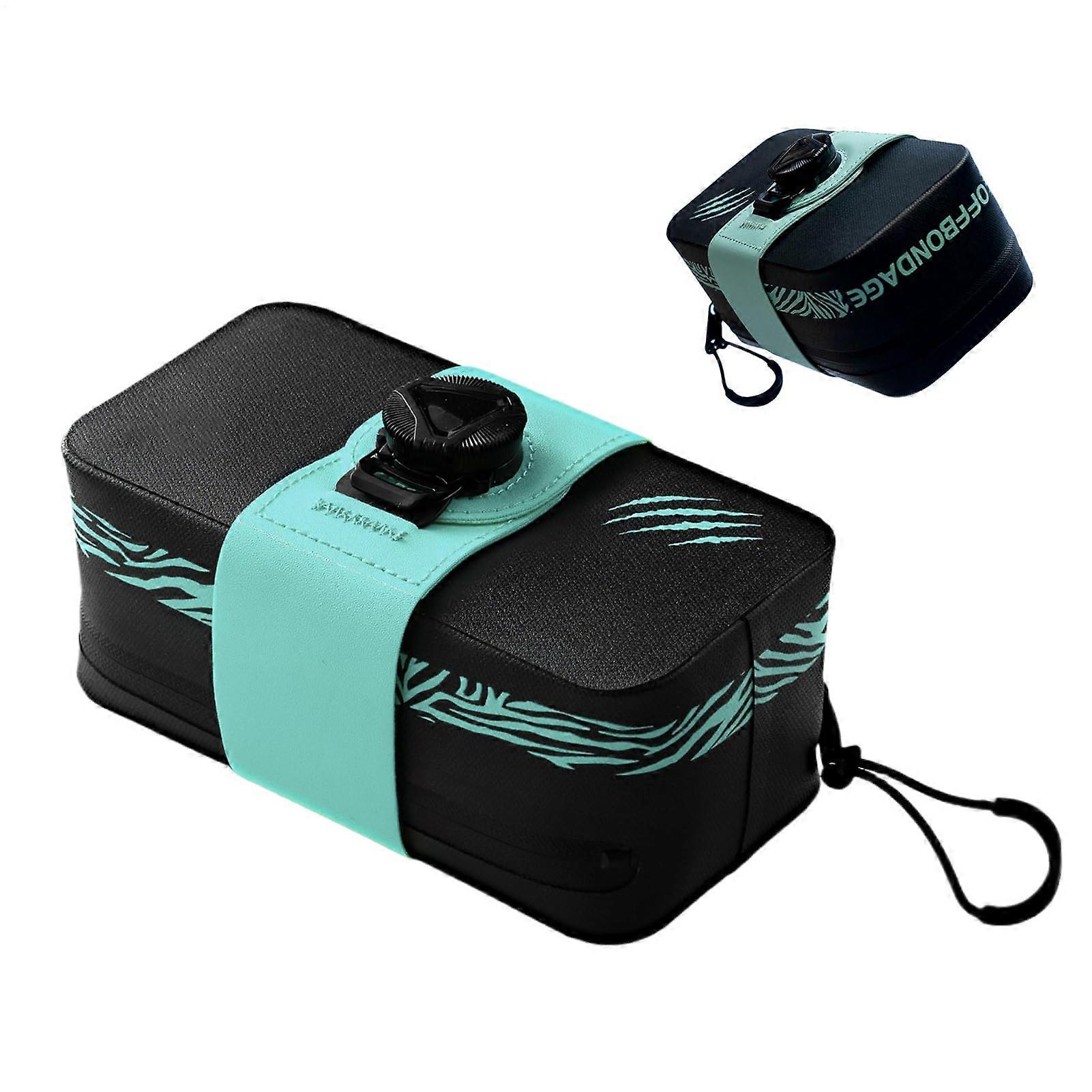 Bike Saddle Bag Side Rear Bicycle Bag Bike Backpack to be Mounted Under the Saddle Organiser with Quick Attachment Cyan Blue
