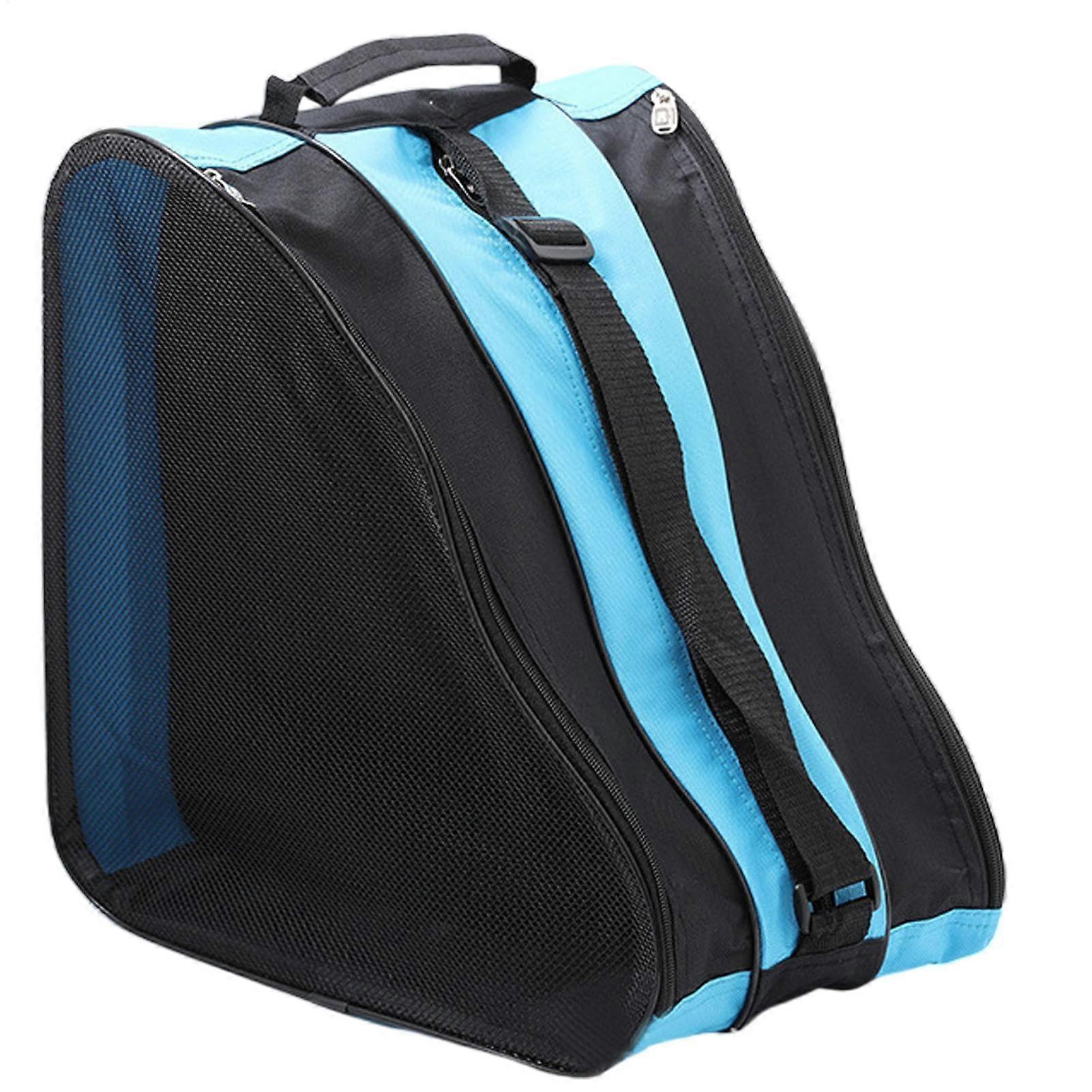 Roller Skate Bag for Adults - Large Capacity Waterproof Storage Bag for Ice Skates with Shoulder Strap in Blue