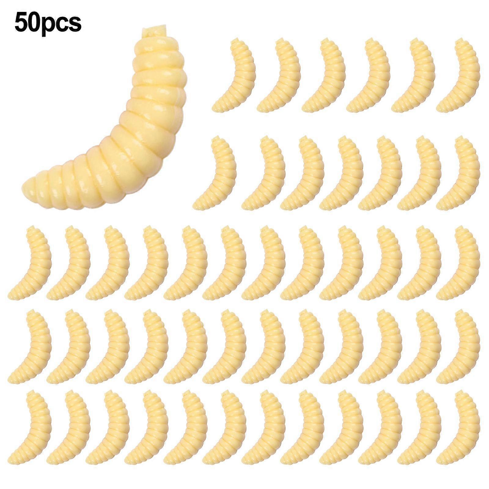 25g/set Fishing Lure 50PCS Soft Bait Worm Maggot Grub