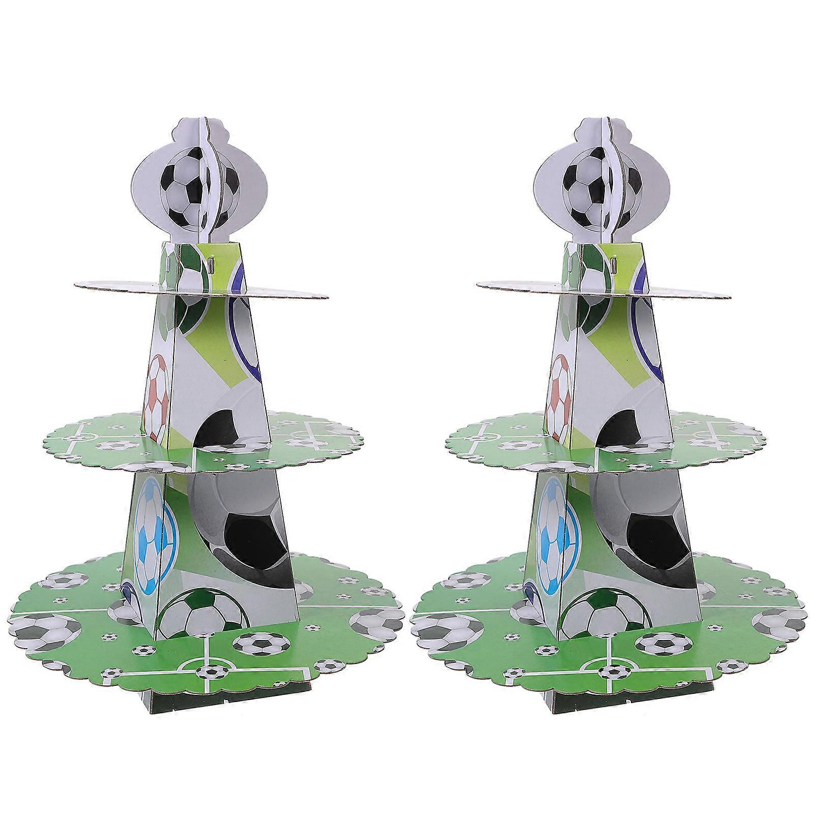 Cake Display Multi-Function Cake Stand Graduation Party Use Three-Layer Shape Paper Material 12.2X11.2X6.3In 2Pcs