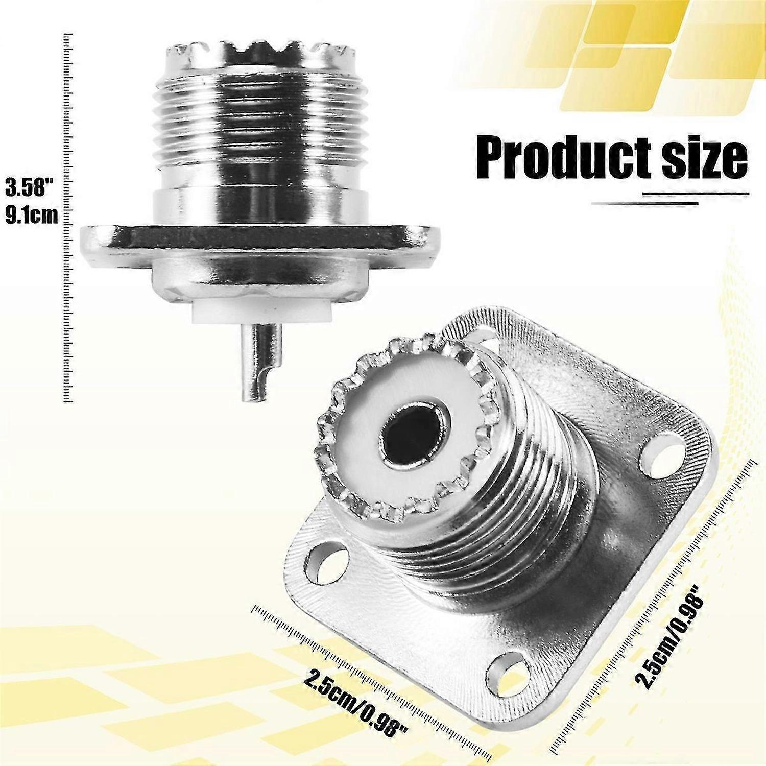 מחבר RF UHF נקבה SO239 להרכבה על שלדה בפאנל, אוגן, גביע הלחמה
