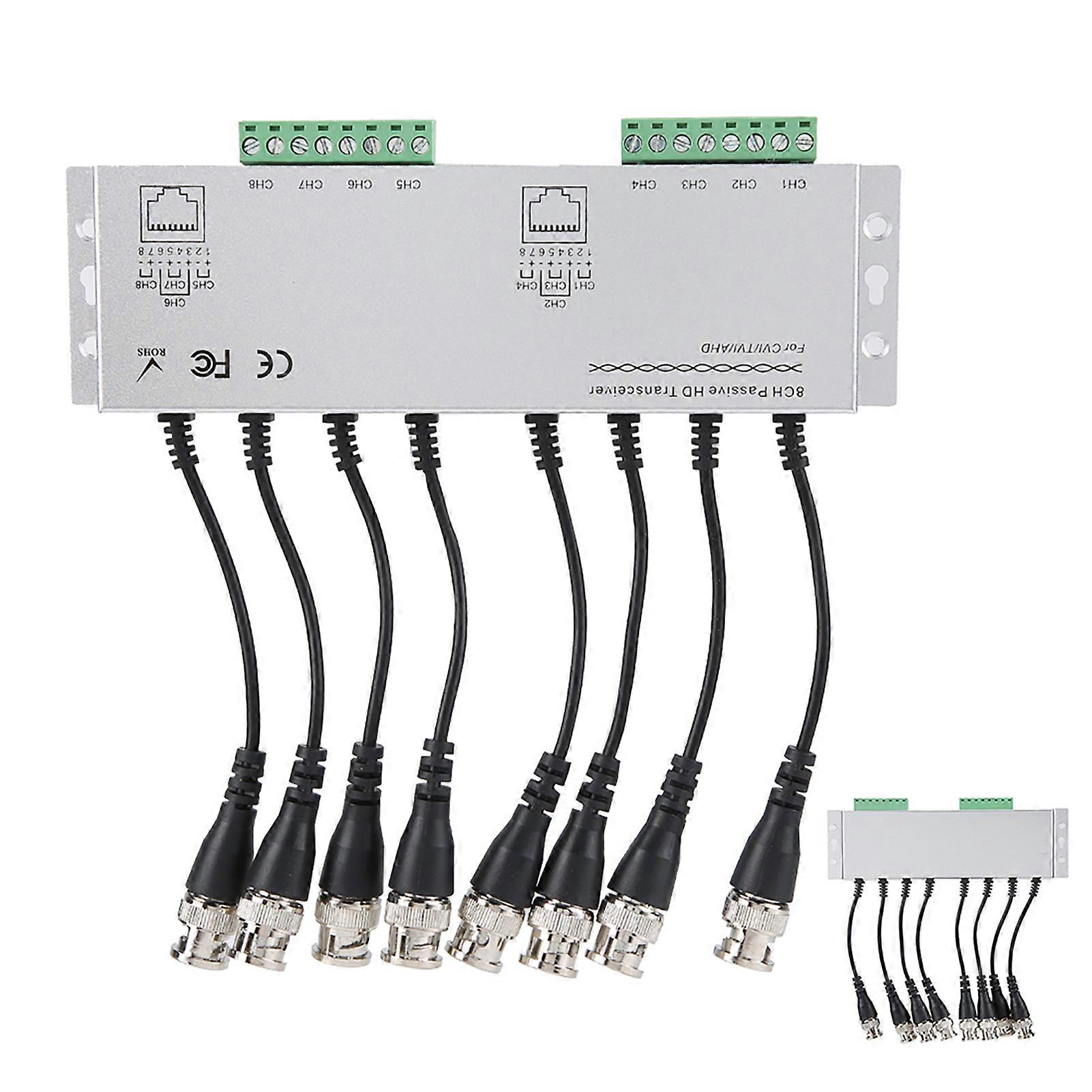 8 Channel HD BNC Male to UTP Transceiver Adapter CCTV Passive Video Balun for Camera System