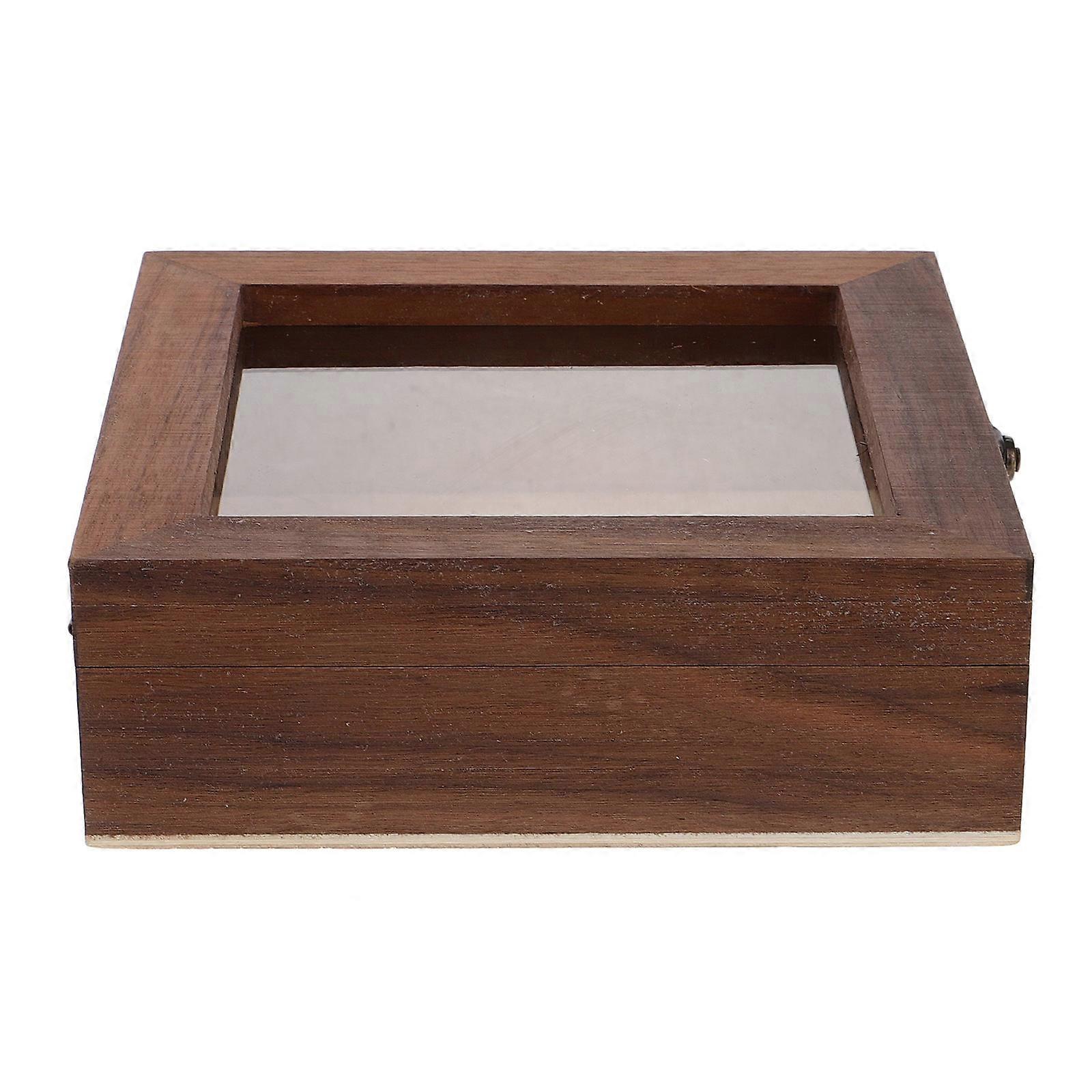 Numune Teşhir Yüzer Çerçeve Teşhir Masif Ahşap Teşhir Kutusu Numune Saklama Dolabı Yerleştirme 15.00X15.00X5.00CM Açık Kahverengi 1 Paket