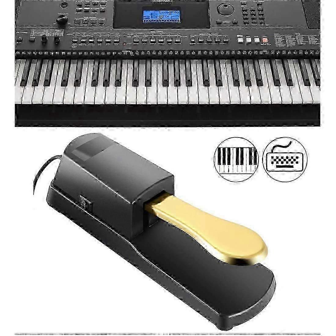 Professional Sustain Pedal With Polarity Switch For Digital Piano Yamaha, Roland, Casio And Midi Keyboard (d-v2)