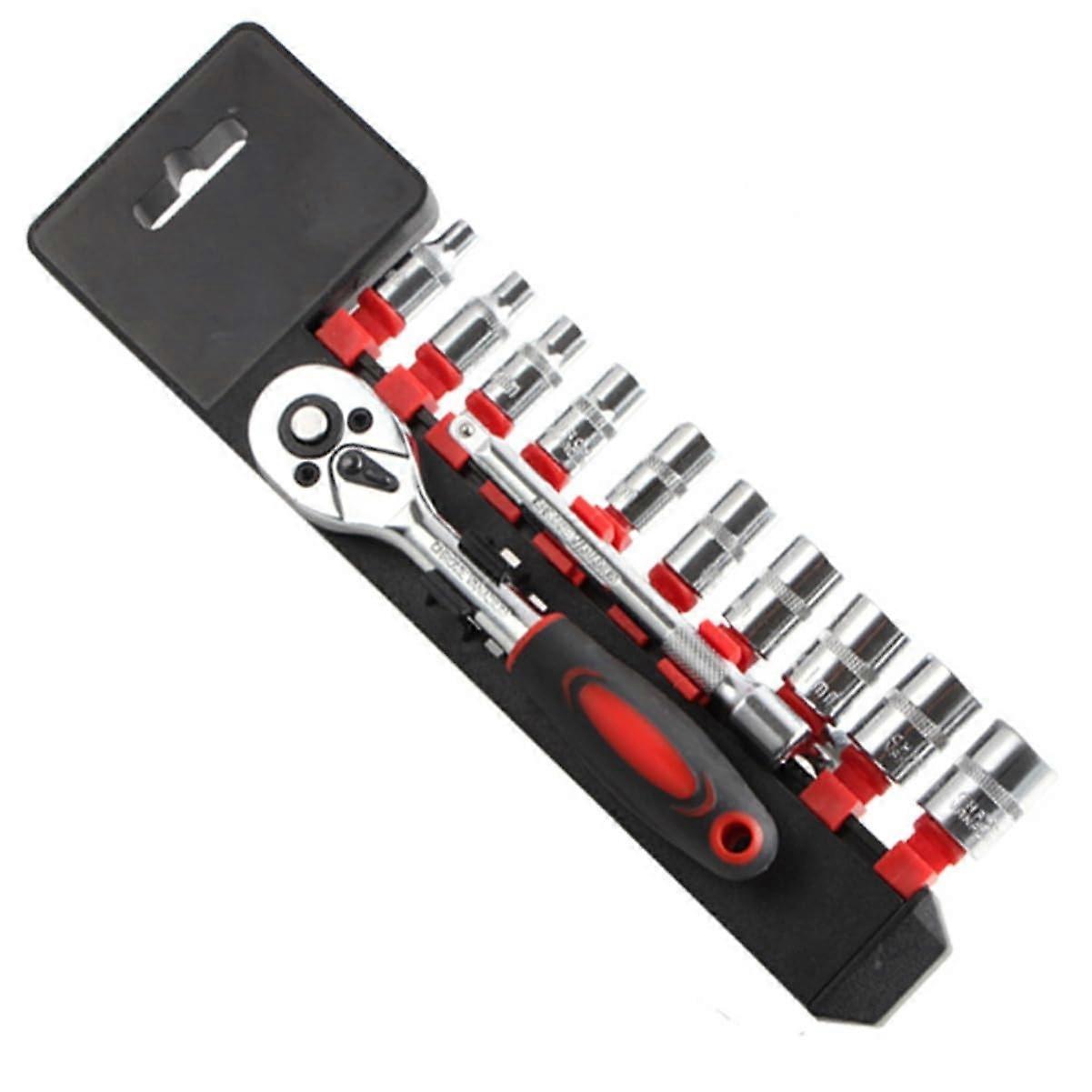 12-Inch 1 Ratchet Tool Set with Spanners and Sockets for Car and Bicycle Repairs, Multifunctional Durable Mechanic Tools