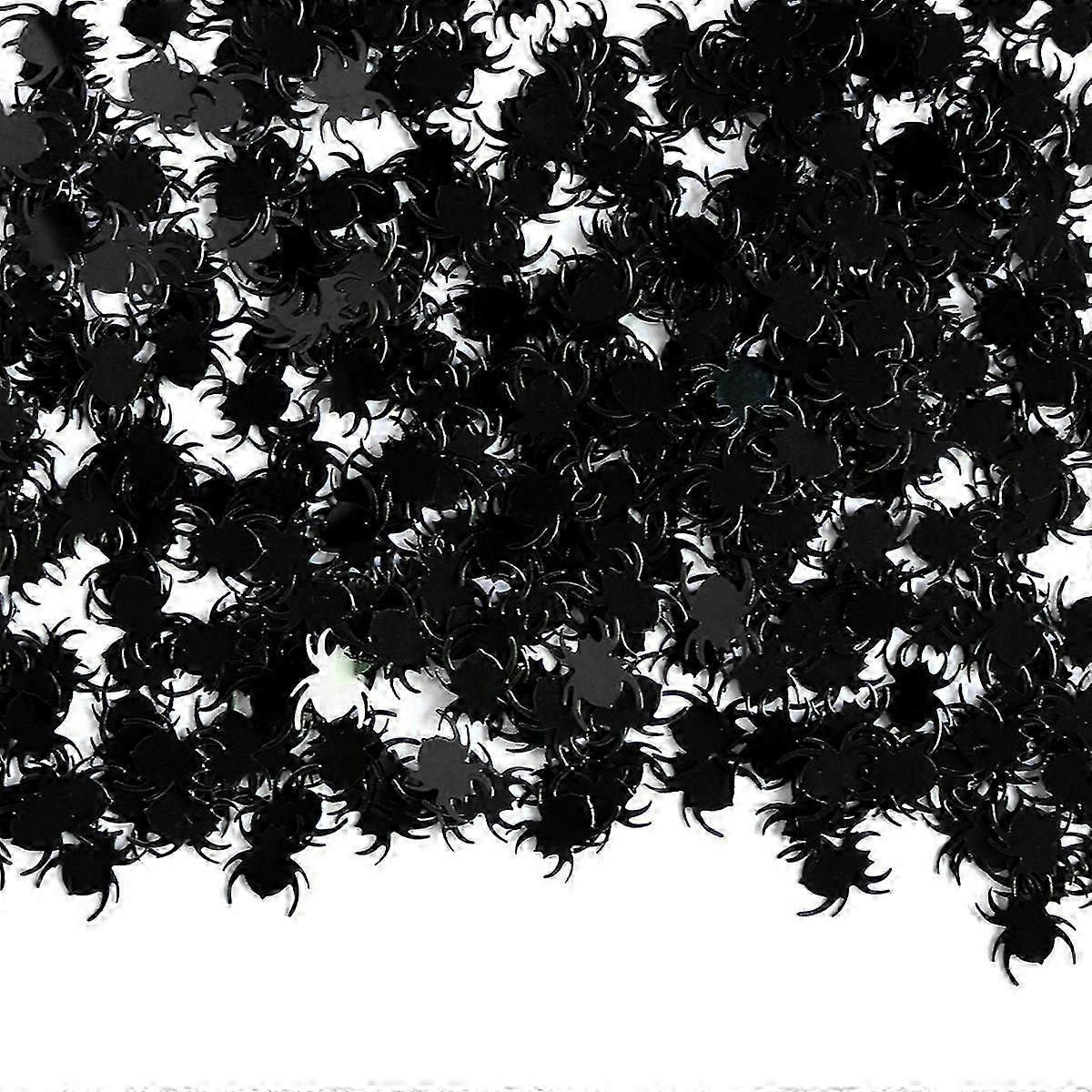 Halloween Party Table Scatter Confetti - Black Spider and Spider Web Decorations, 75g