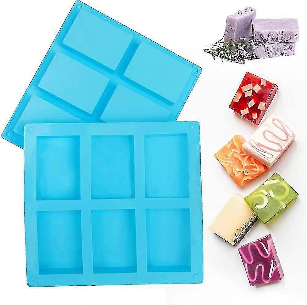 DIY tvål Making Kit - 6 kavitet rektangulär silikonform för handgjorda tvålar