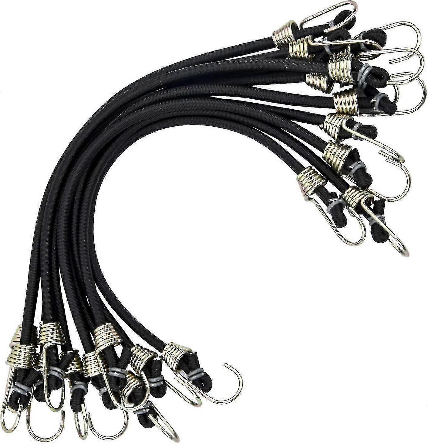Heavy Duty Universal Bungee Cords with 2 Hooks for Tent Camping, Motorcycle, and Trailer Use