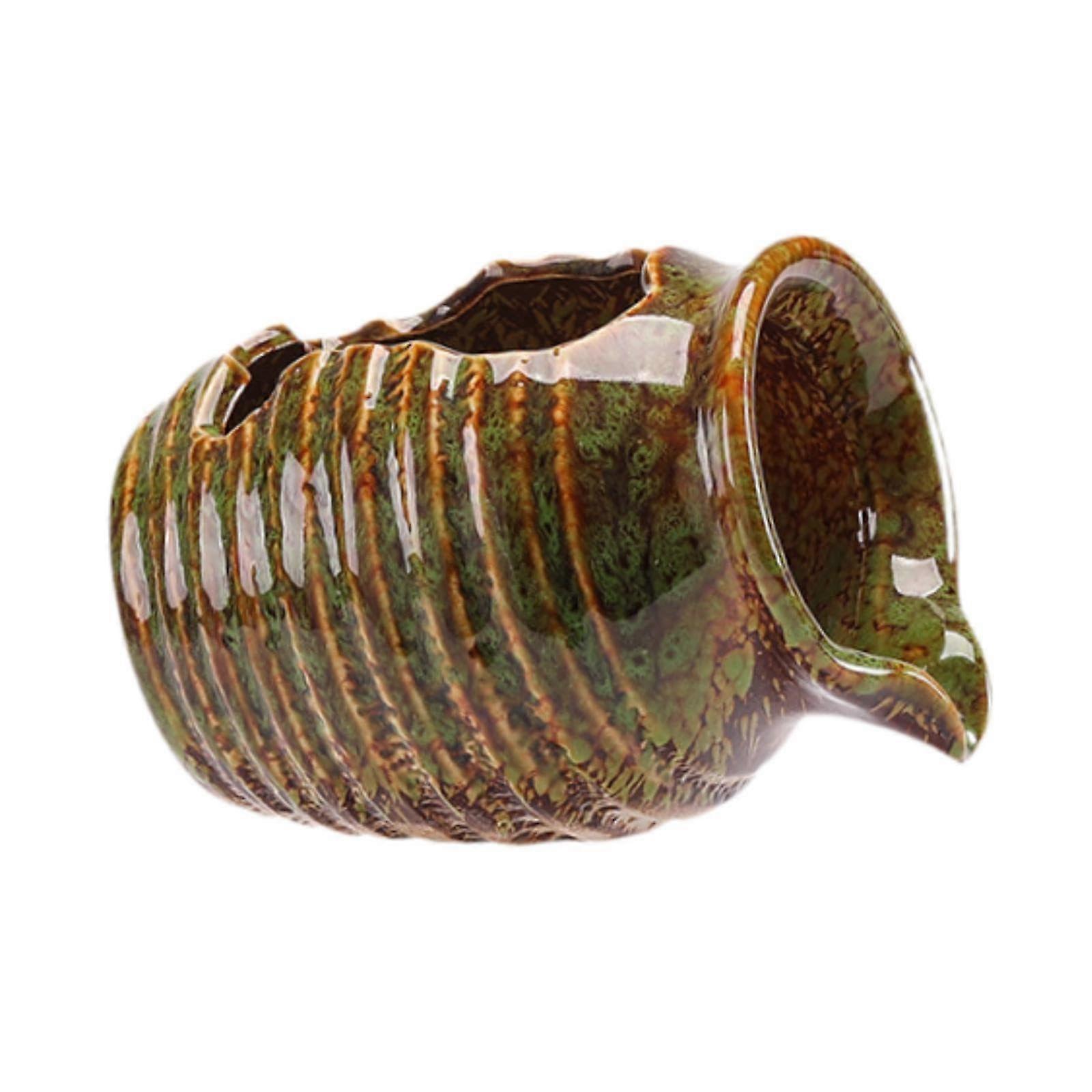 Circulating Water Clay Pot Water Fountain Pot Plant Pot Waterfall Decor Landscape Fountain Accessories, Green