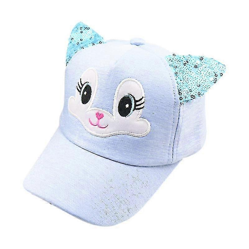 Children Girls Sequins Cap Cat Ears Adjustable Baseball Hat
