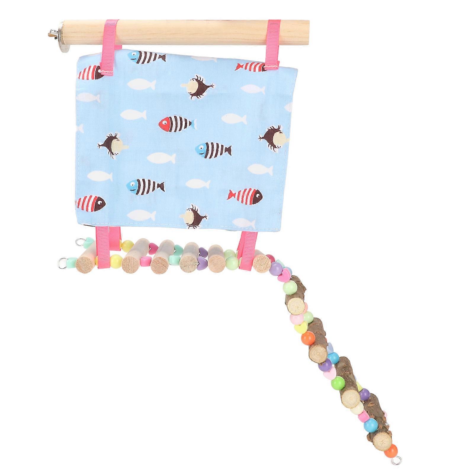 Pet Hammock Tent Colorful Climbing Exercise Small Pet Hanging Nest with Ladder for Parrot Hamster Golden Bear