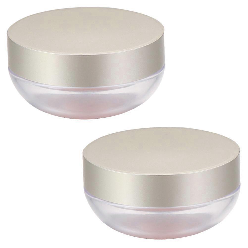 Cosmetics Powder Container Compact Design Loose Powder Case For Office Daily Use Ladies 8.5x4.5cm Portable 2Pcs