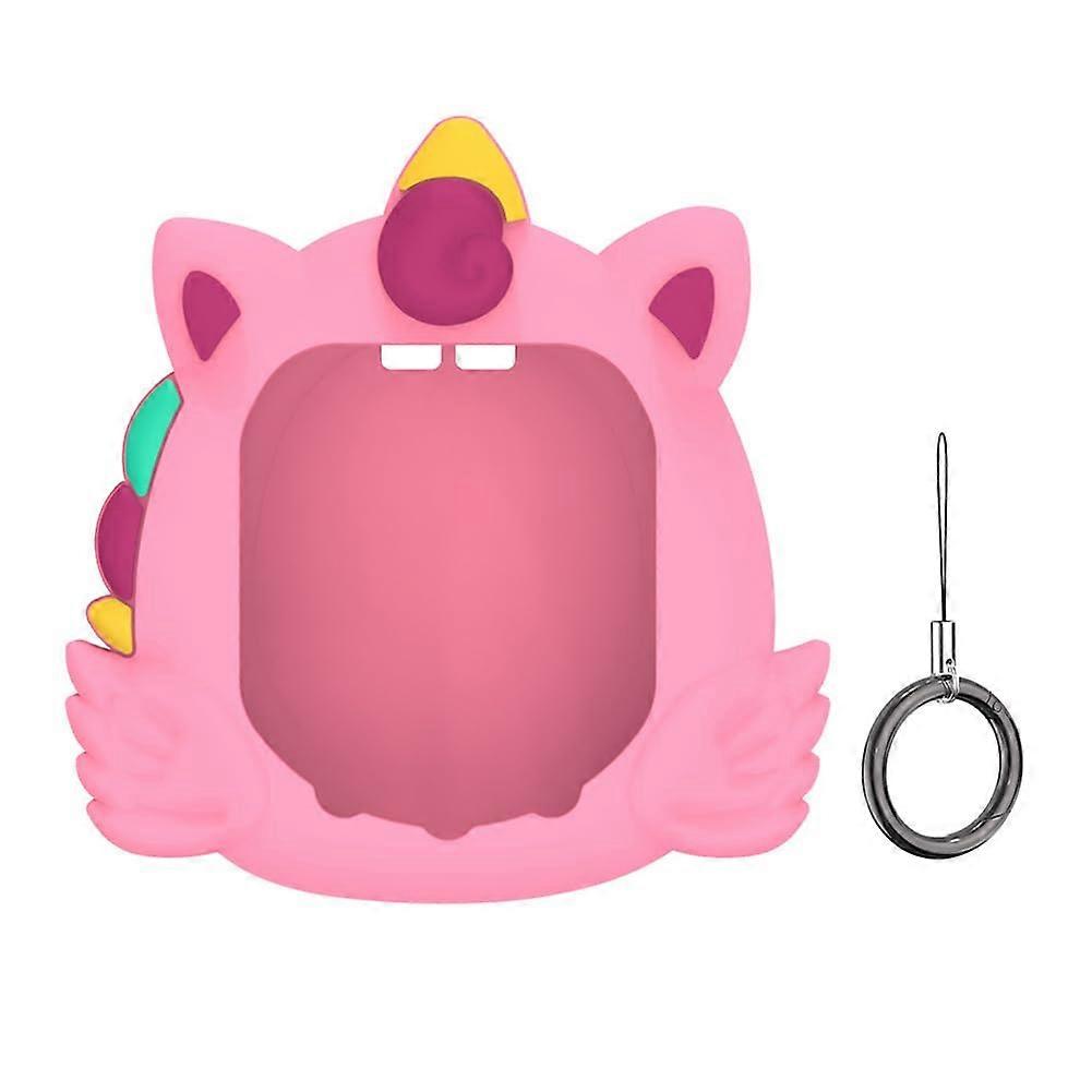 Niedliche Silikonhülle for Uni 2023 Virtual Pet Machine, Pink, Stoßfest, Wasserdicht, Mit Fingerband, Kompatibel mit Uni 2023