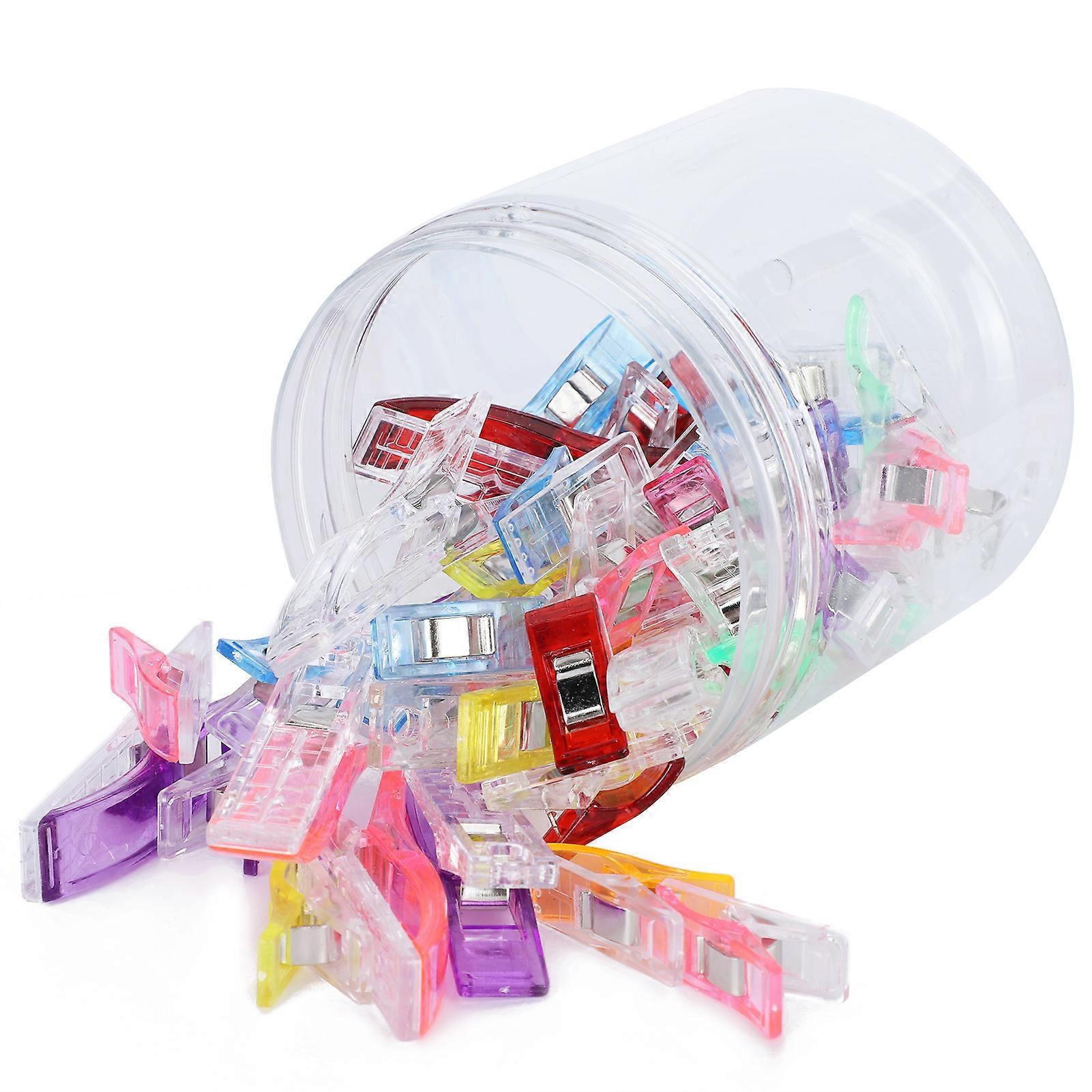 50Pcs Sewing Clips Plastic Assorted Color Hemming Patch Work Cloth Positioninng Knitting Clamp
