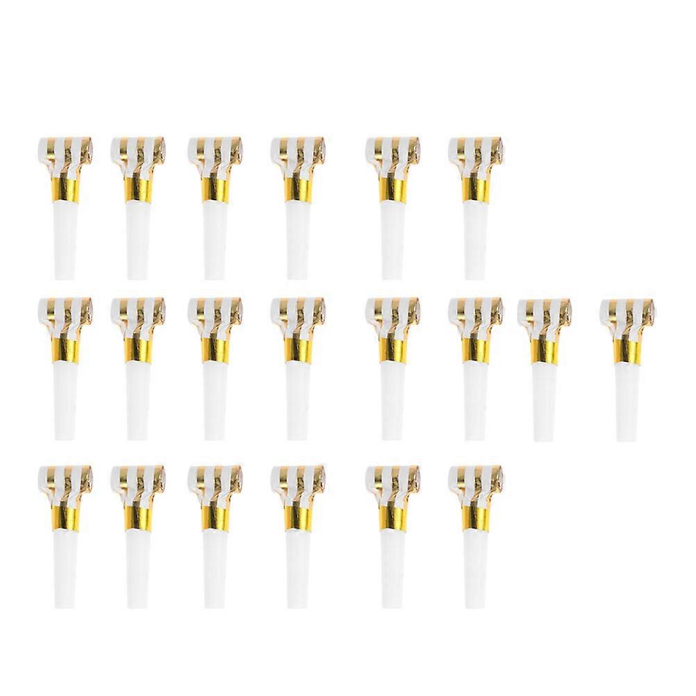 Golden Plastic Cheer Whistle for Party Use to Blow 20 Pcs