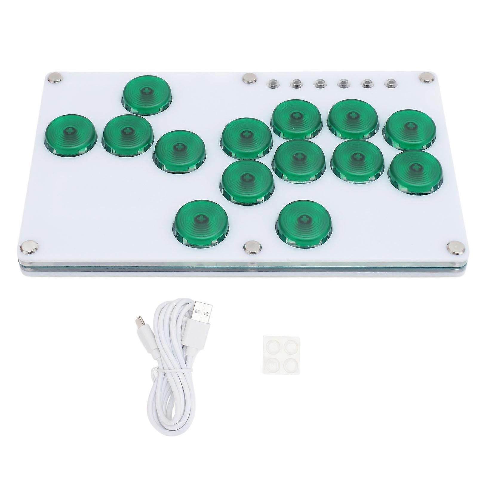 Custom RGB All Button Arcade Controller with Turbo, SOCD, Hot Swap, 14 Keys, 1ms Latency