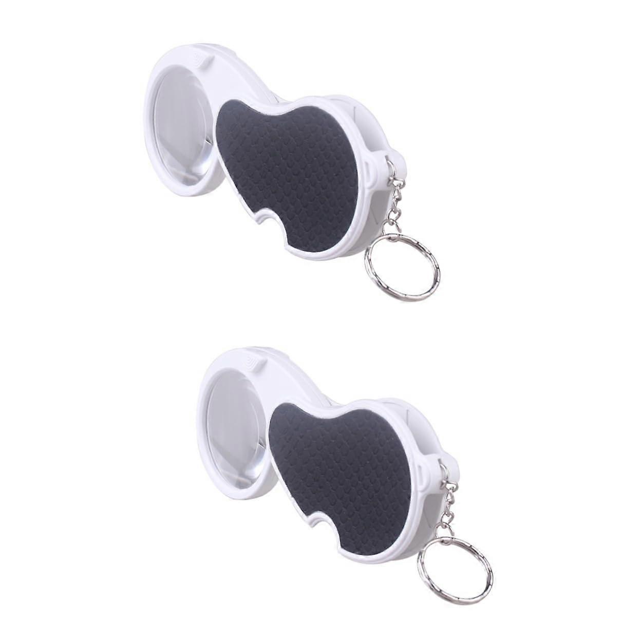 Foldable Magnifying Glass Pack of 2 with LED Lights, Portable Illuminated Magnifier for Jewelry and Detailed Viewing