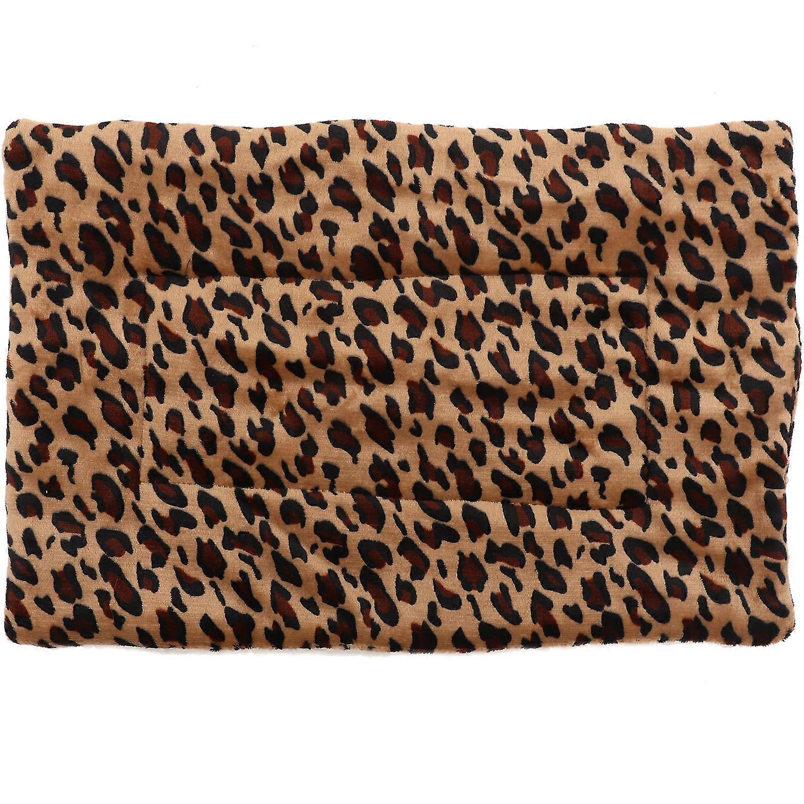 Sleeping Cushion Comfortable Pet Mat Durable Leopard Print 50X32X2cm 1Set For Resting