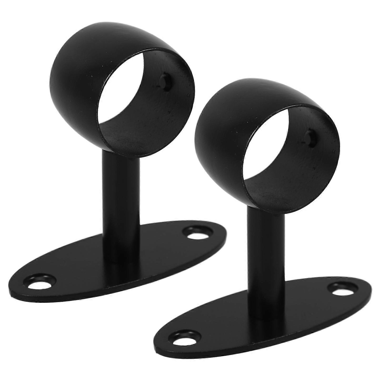 Closet Rod Support Bracket Handrail Rod Holder Staircase Handrail Hardware Black 3.1×3×1.1in Secure Attachment 1Set
