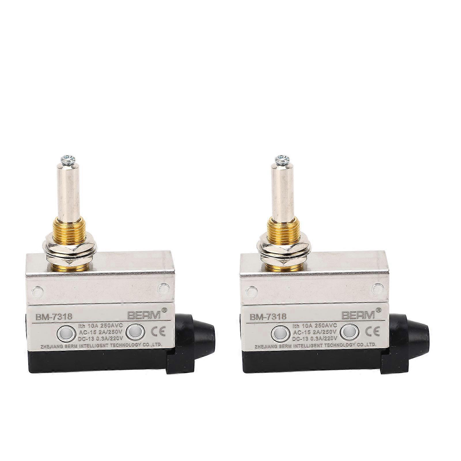 BERM 2Pcs Limit Switch Single Pole Travel Micro 600OF 100RF 2PT 6OT 0.8MD NO NC 250VAC