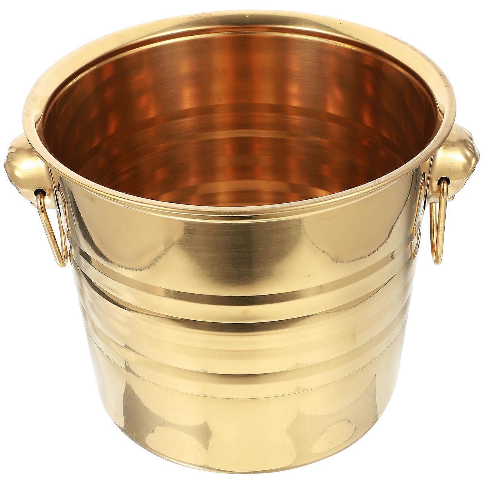 Stainless Steel Ice Bucket Thick Tiger Head Handle 1 Set Party Use