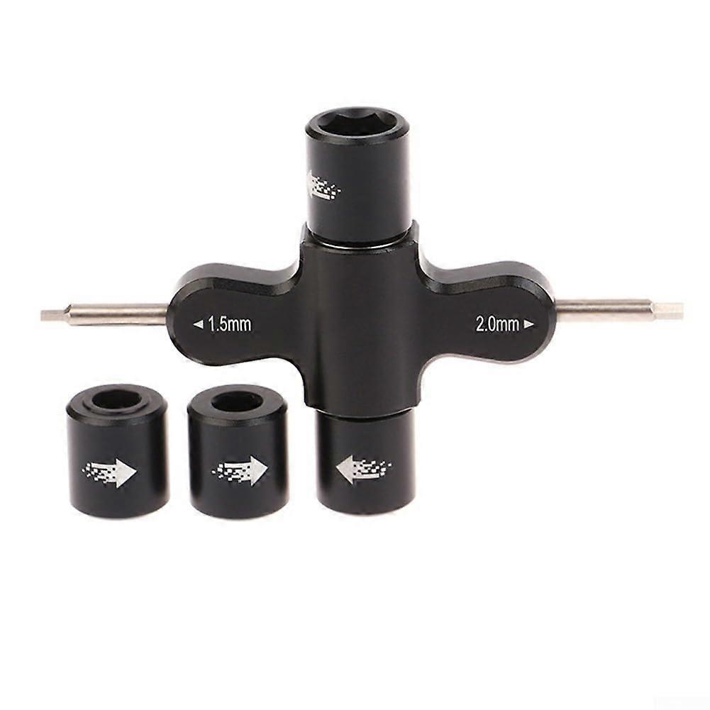 Metal Quick Release Tool Set for M5 Quad Wrench with 1.5mm and 2.0mm Screwdrivers for RC Enthusiasts