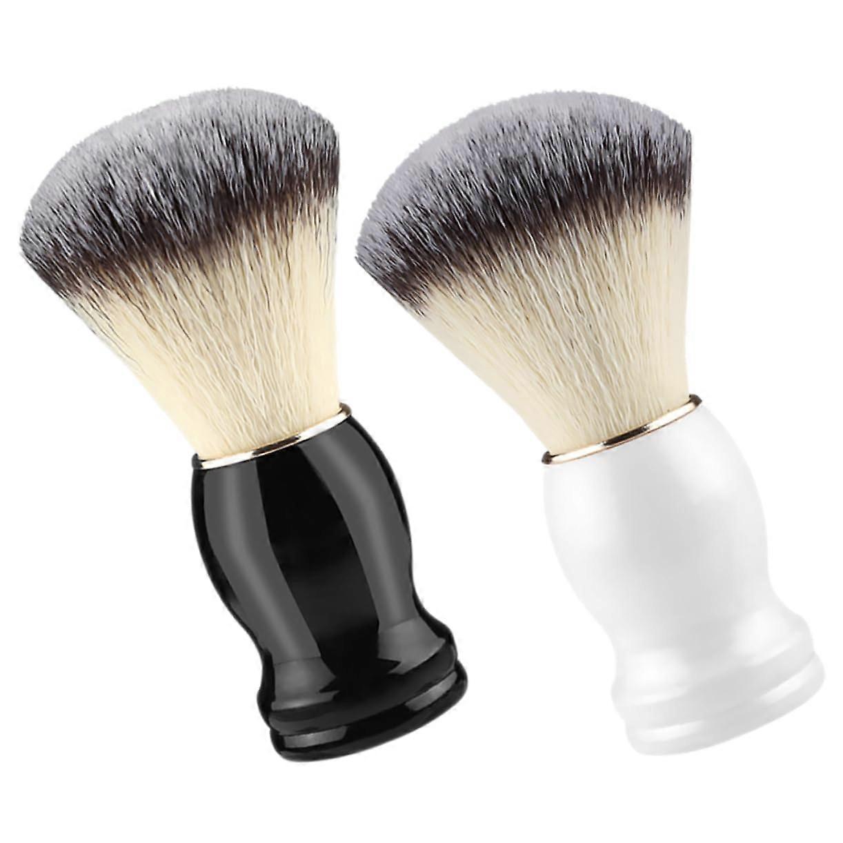 Shaving Brushes For Men, 2-Pack, Hairdressing Brush With Handle, Beard Grooming Tool, Salon-Grade Shaving Accessory