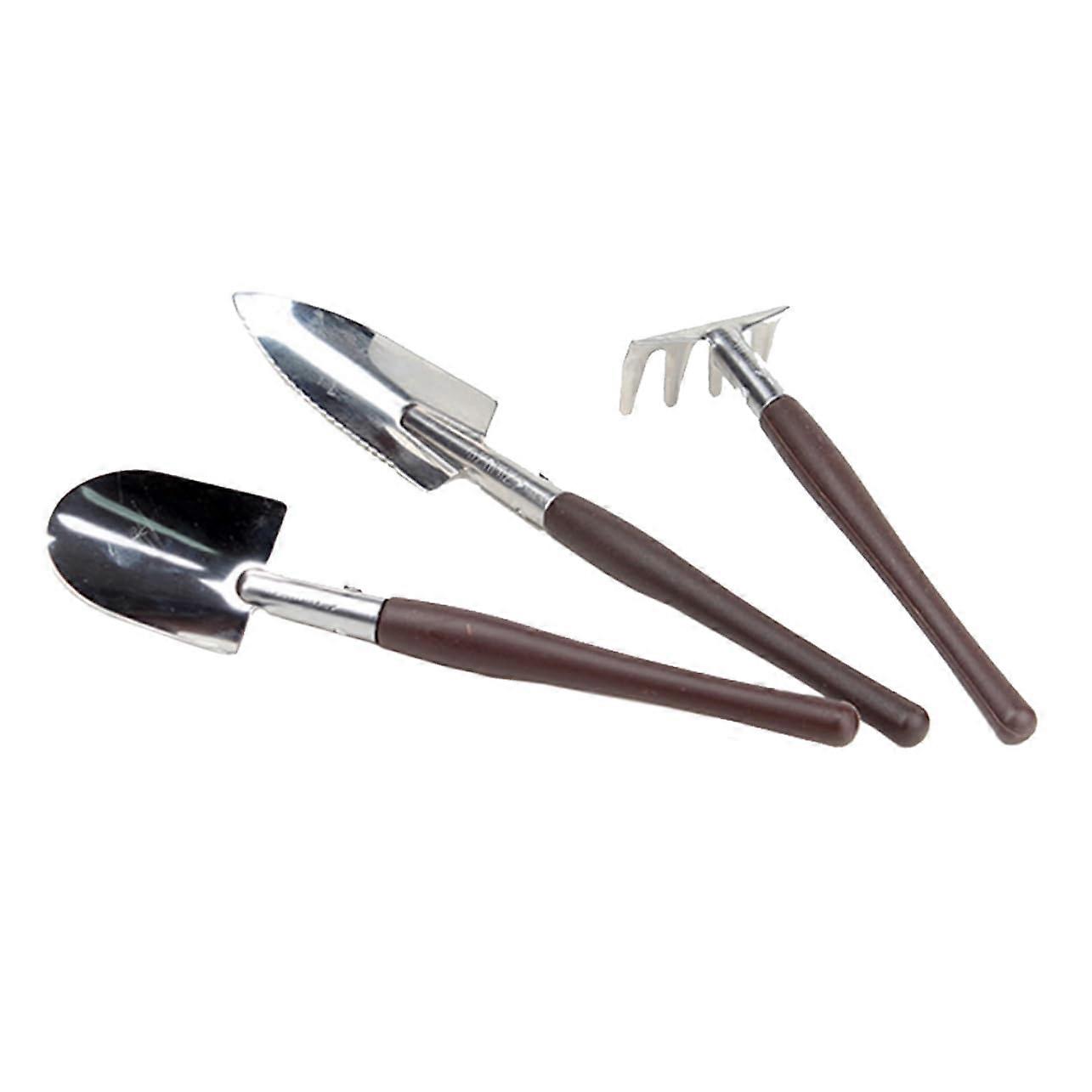 3piece Mini Garden Tool Set with Antislip Plastic Handle, Durable Shovel and Rake for Flower Pots and Garden Care for Indoor and Outdoor Use