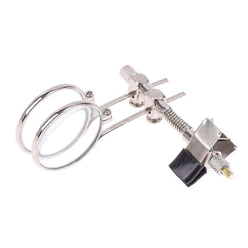 5X Double Lens Magnifier Stainless Steel Clip Rotating Mini Magnifier Diameter 25mm Monocular Magnifier