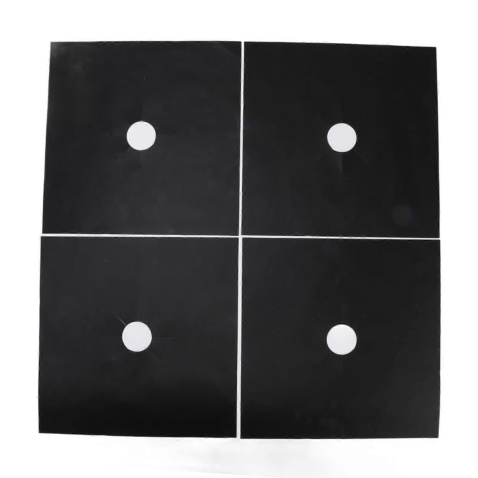 27 x 27 cm Non-Stick Stove Burner Covers, Pack of 4 Reusable Gas Stove Inserts for Electric Oven, Black