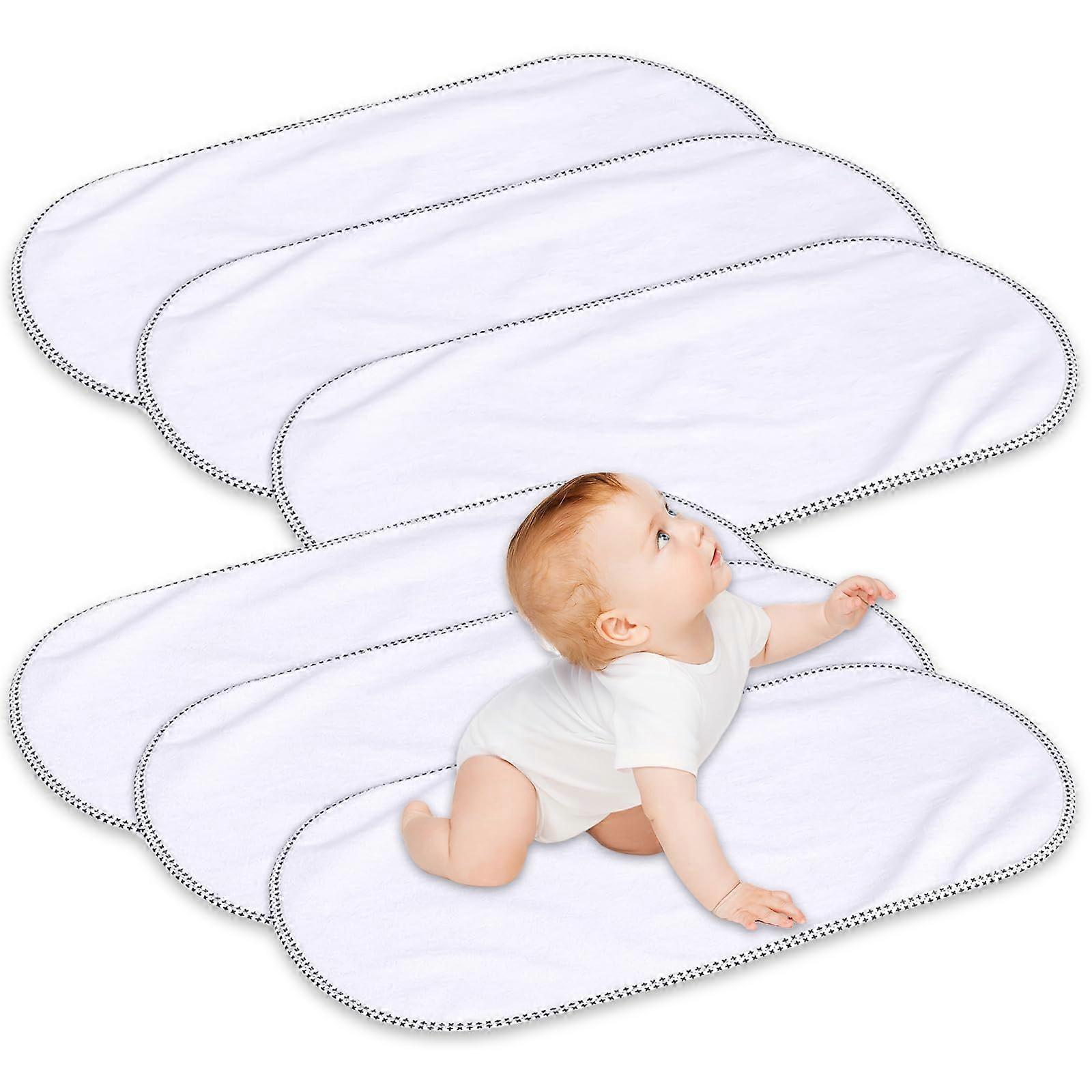 Pack of 6 Changing Mats, Soft Bamboo Viscose, 30x60cm, Washable, Reusable (White) Ref: 7329