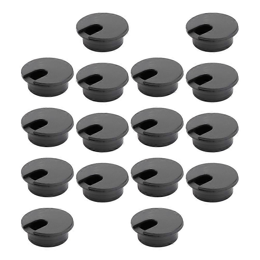 30pcs Black Cable Grommet Covers for Desk Easy Installation, Tidy Cable Management for Organized Workspaces