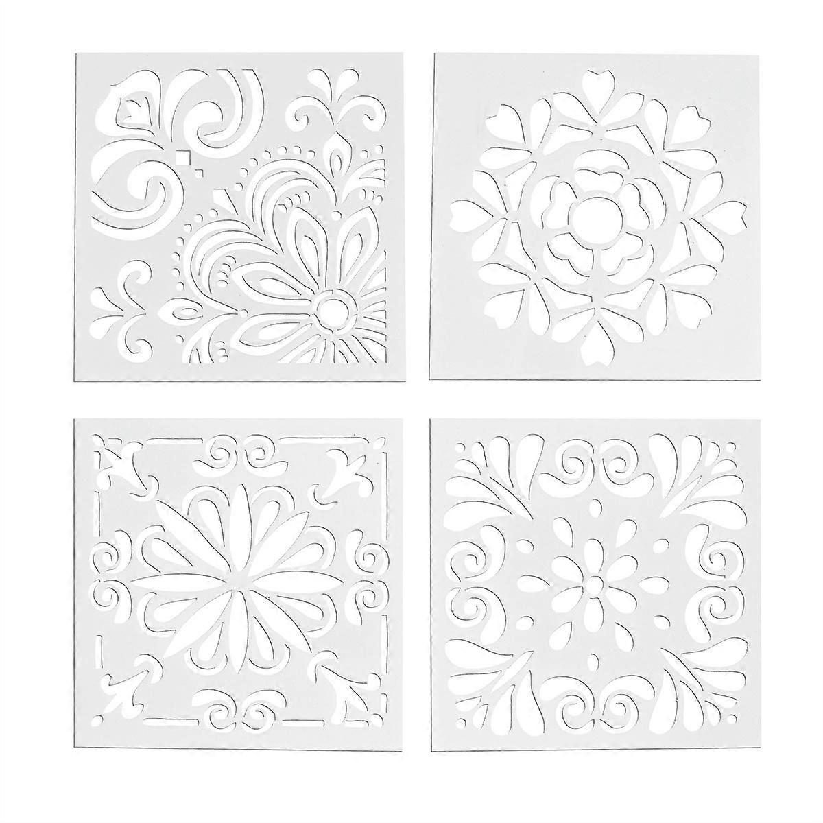 Retro Totem Spray Template for Cake Decoration and Art Printing with Flexible PET Material 4 Pieces