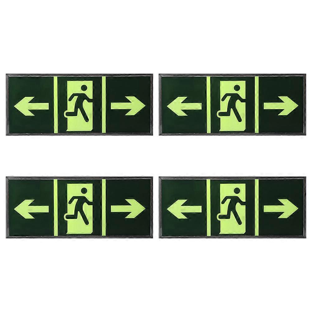 Luminous Exit Sign Night Glow Decals Indoor and Outdoor Use Acrylic Material 12.4×5.3×0.4in Escape Signage