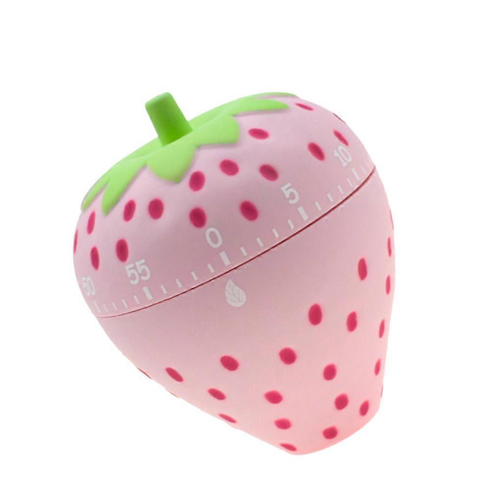 Clockwork Timer Fruit Design Kitchen Mechanical Timer Alarm Clock Study Manual Timekeeper Kitchen Reminder (Strawberry)