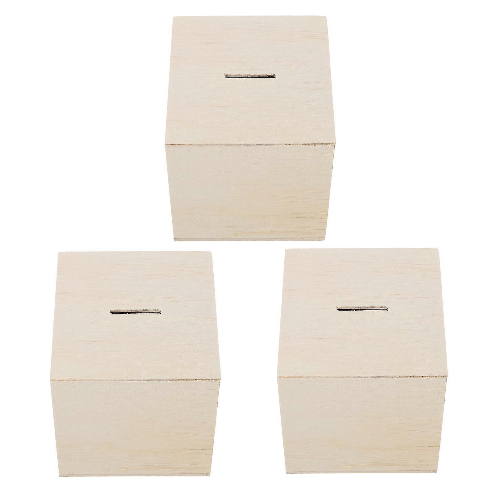 Beige Synthetic Material Storage Boxes for Home Office 3 Pieces Small Size Perfect