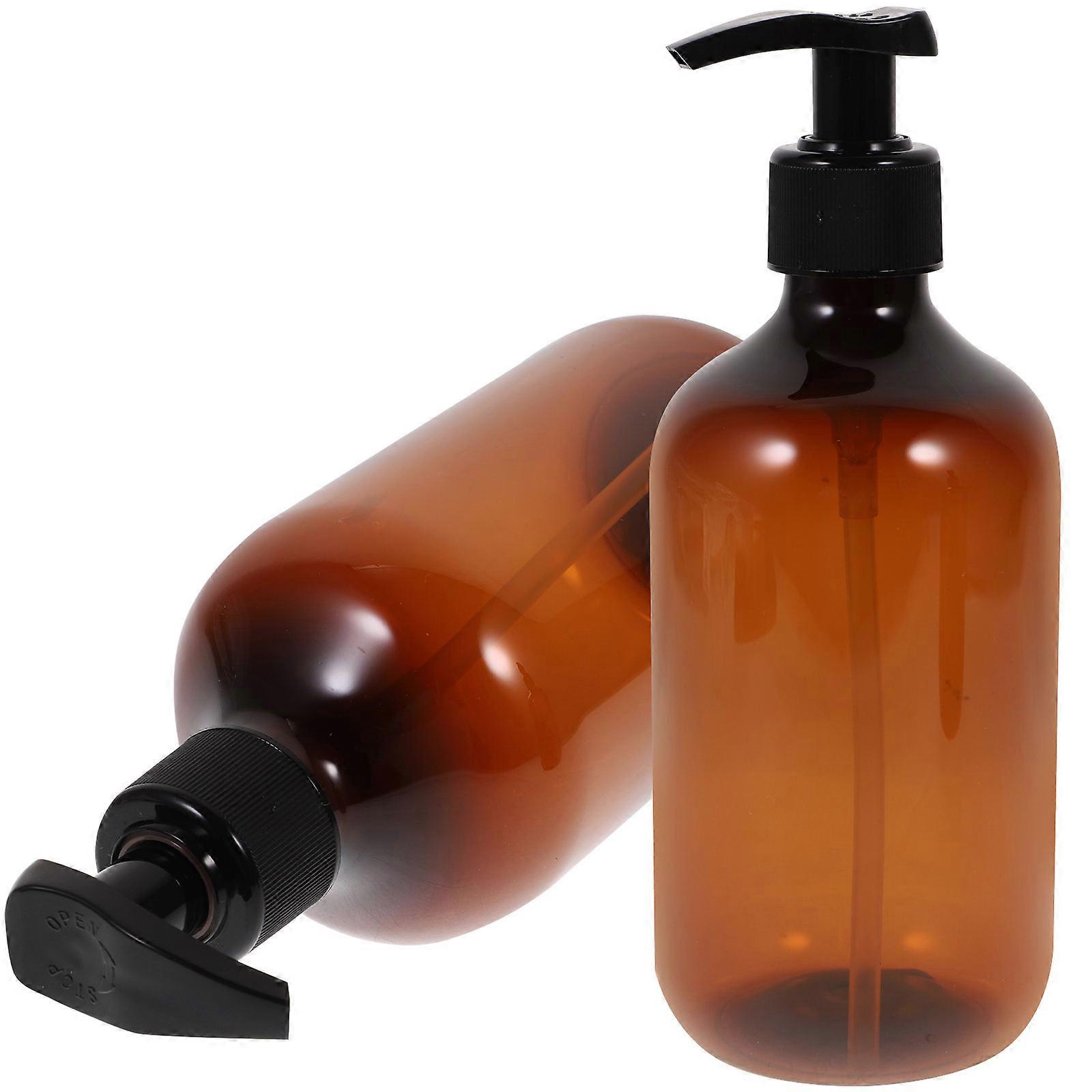 Brown Shampoo Bottle with Pump for Storage Reusable PP Material 500ml