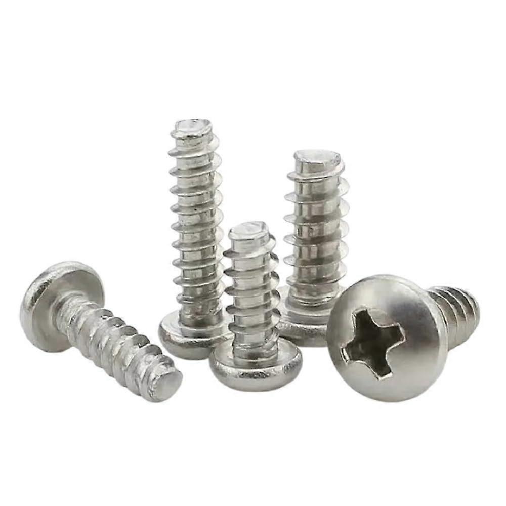 M4x6/8/10/12/16/20/25/30mm 304 Stainless Steel Self-Tapping Screw with Round Flat Head, 100PCS Assorted Sizes