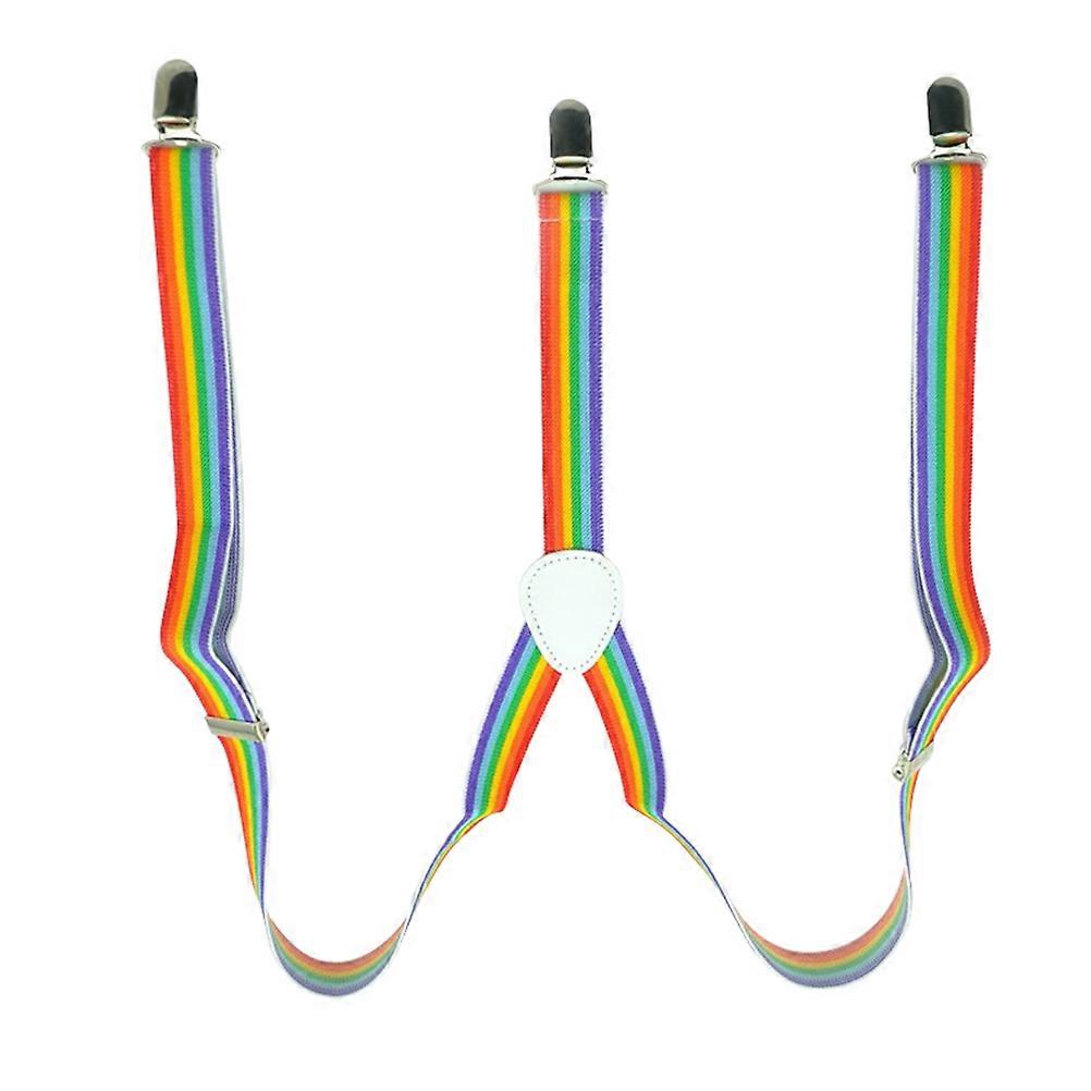 Y-Shaped Suspenders with 3 Adjustable Metal Clips for Holding Up Pants Comfortably Multi Color 85cm