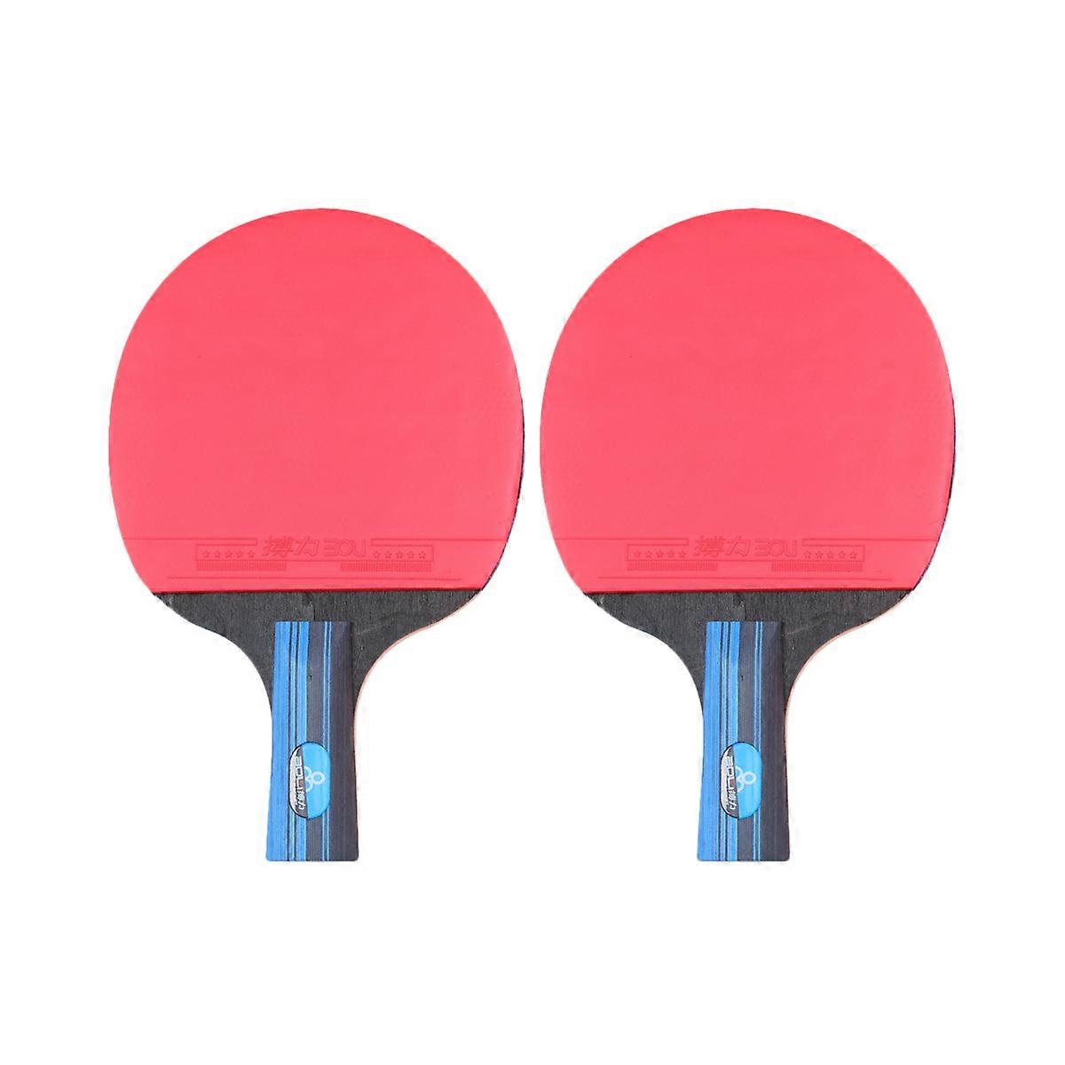 Training -pong Racket Set Pen-hold Short Handle Table Tennis Equipment Young People Professional Players Assorted Color 2Pcs
