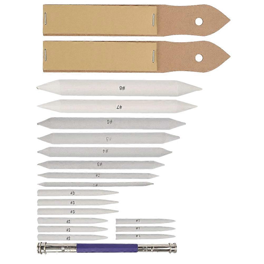 1 Set 20PCS Beginner Sketch Tools with Blending Paper Stumps Art Drawing Stump Eraser Extender Charcoal and Sandpaper