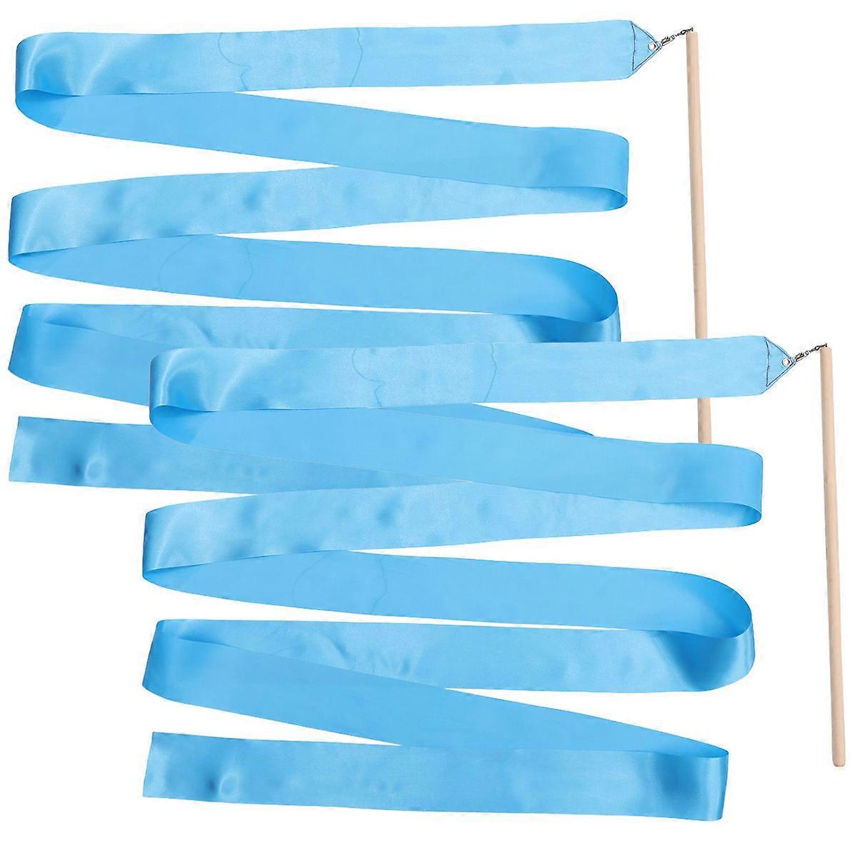 Kids Ribbon Streamer Gymnastics Ribbon Performance Rehearsal Satin Material 2Pcs