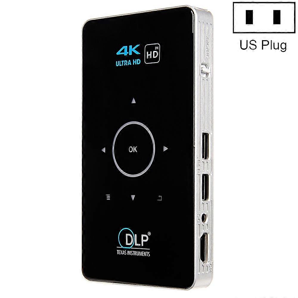 DLP HD Mini Wireless Projector US Plug (Black)