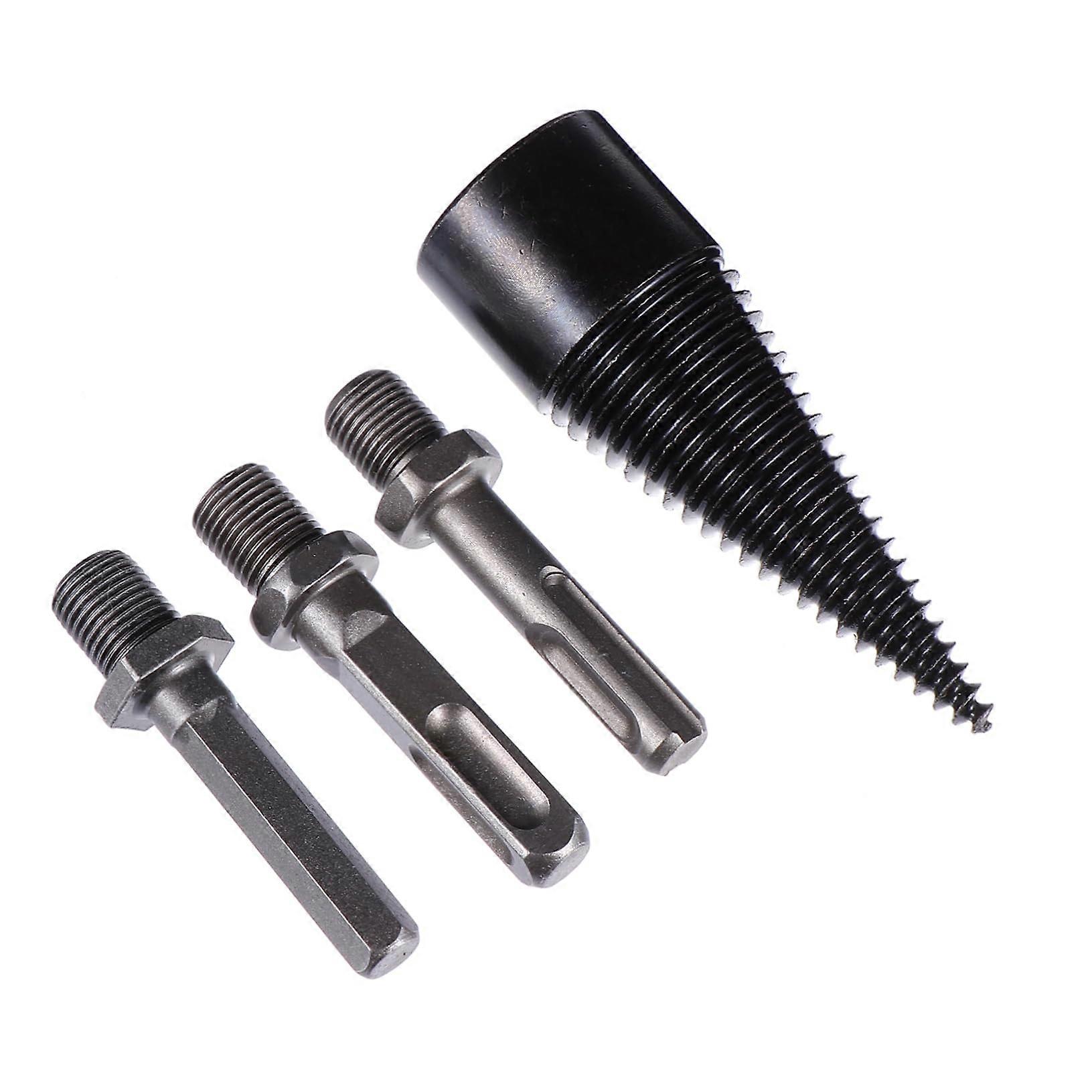Electric Hammer Drill Set, Professional Heavy-Duty Electric Drilling Machine with Carbide Spiral Bits for Woodworking and Screwing, Silver Steel