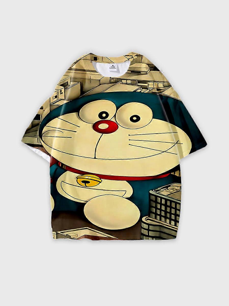 T-shirt round neck Cartoon Pattern loose short sleeve A94