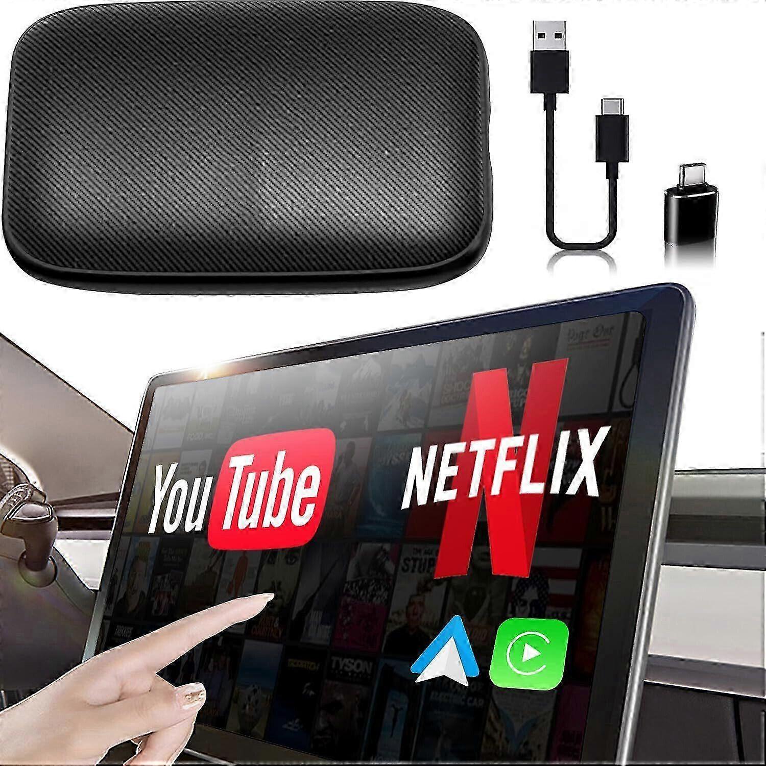 Wireless CarPlay AI Box for iOS & Android Auto Adapter with Netflix YouTube Support - New