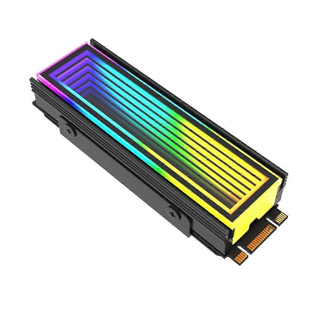 M.2 ARGB Computer Cooler 2280 SSD M.2 Cooler PC RGB M.2 NVMe Cooler Heatsink M.2 ARGB Cooler Endless Abyss Effect Black