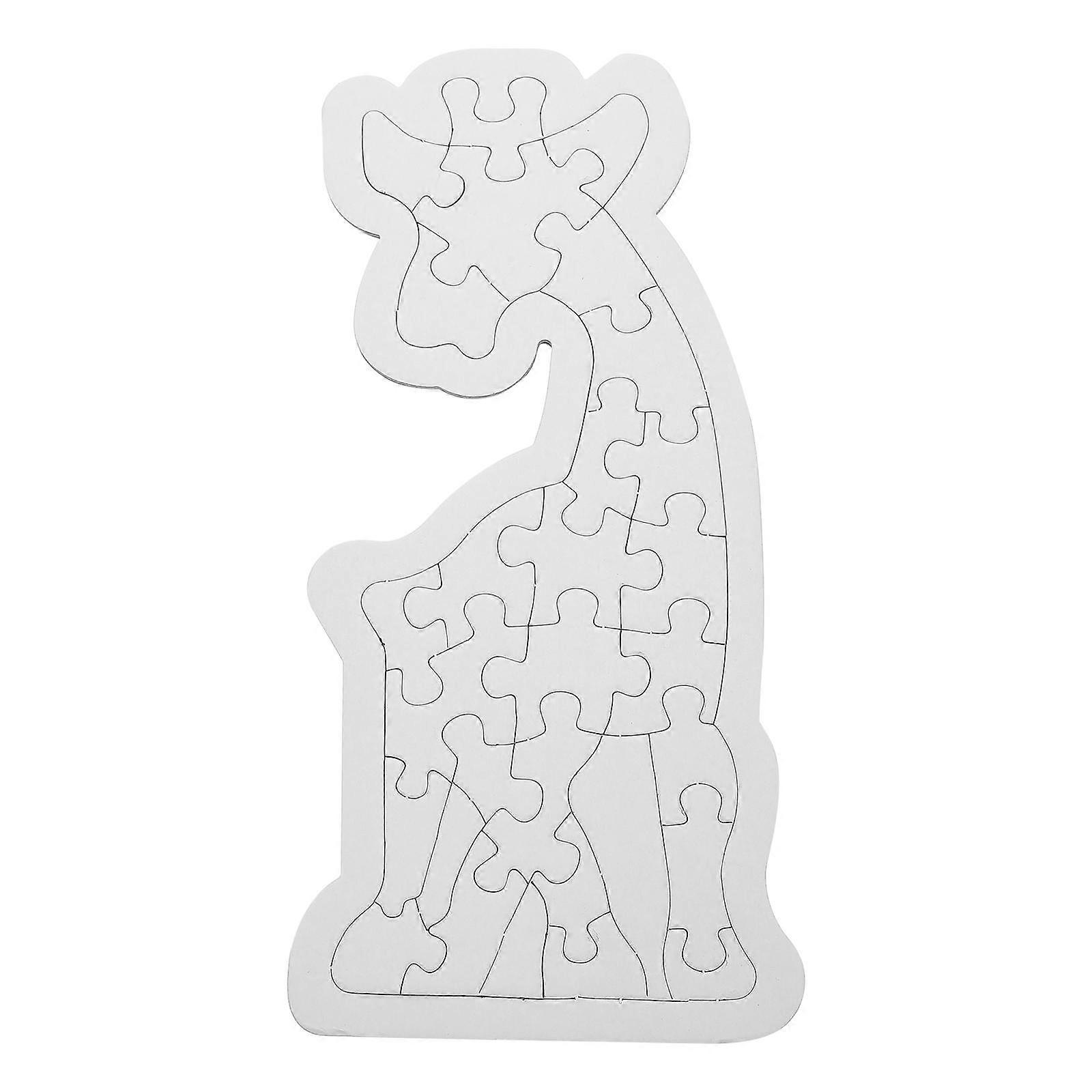 8 Sets Blank Giraffe Puzzles DIY Jigsaw Toys Suitable For Children And DIY Lovers 25X12X0.3CM Cultivate Logic Thinking